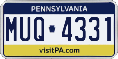 PA license plate MUQ4331