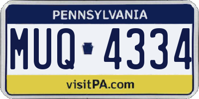 PA license plate MUQ4334