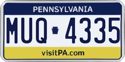 PA license plate MUQ4335