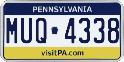 PA license plate MUQ4338