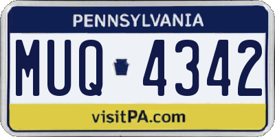 PA license plate MUQ4342