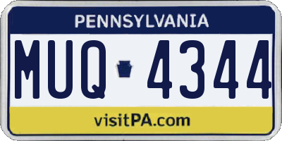 PA license plate MUQ4344