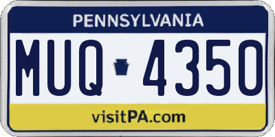 PA license plate MUQ4350