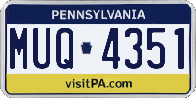 PA license plate MUQ4351