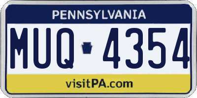 PA license plate MUQ4354