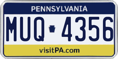 PA license plate MUQ4356