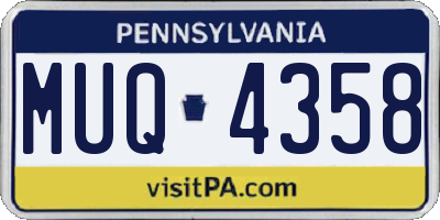 PA license plate MUQ4358