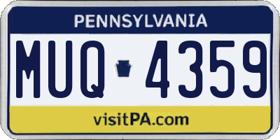PA license plate MUQ4359