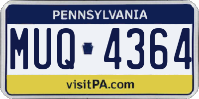 PA license plate MUQ4364