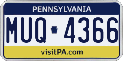 PA license plate MUQ4366