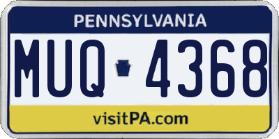 PA license plate MUQ4368