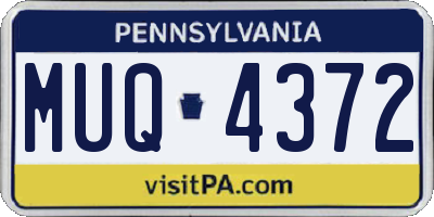 PA license plate MUQ4372