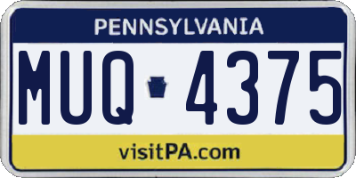 PA license plate MUQ4375