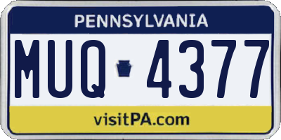 PA license plate MUQ4377