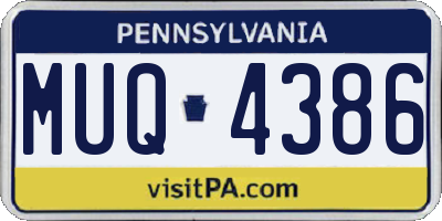 PA license plate MUQ4386