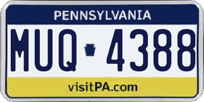 PA license plate MUQ4388