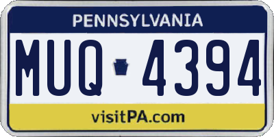 PA license plate MUQ4394