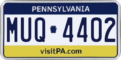 PA license plate MUQ4402