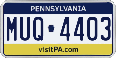 PA license plate MUQ4403