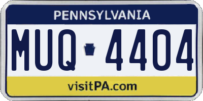 PA license plate MUQ4404