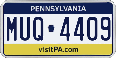 PA license plate MUQ4409