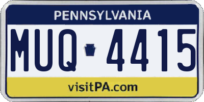 PA license plate MUQ4415
