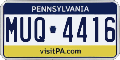 PA license plate MUQ4416