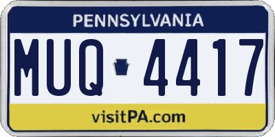 PA license plate MUQ4417
