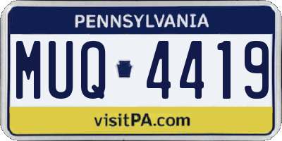 PA license plate MUQ4419