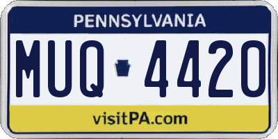 PA license plate MUQ4420