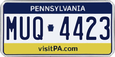 PA license plate MUQ4423