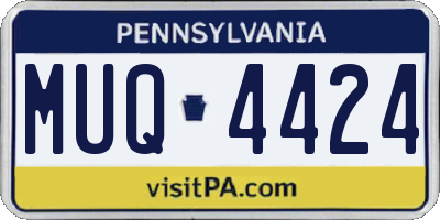 PA license plate MUQ4424