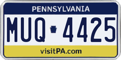 PA license plate MUQ4425
