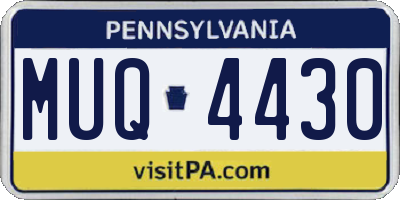 PA license plate MUQ4430