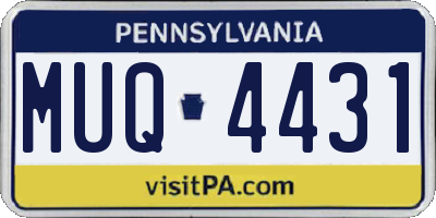PA license plate MUQ4431