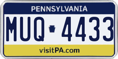 PA license plate MUQ4433