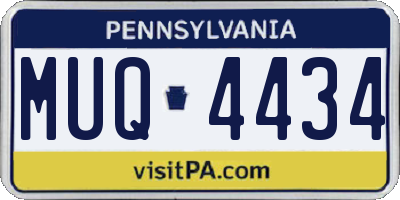 PA license plate MUQ4434