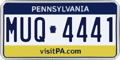 PA license plate MUQ4441