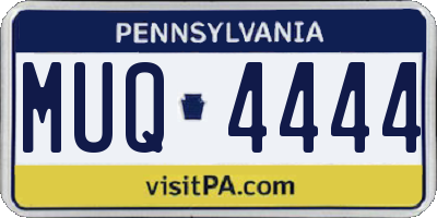 PA license plate MUQ4444