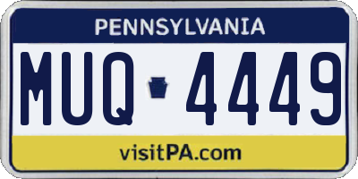 PA license plate MUQ4449