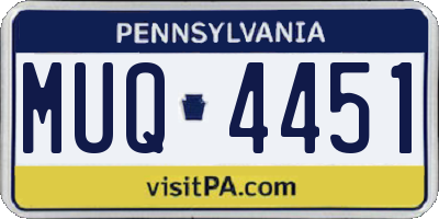 PA license plate MUQ4451