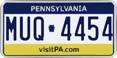 PA license plate MUQ4454