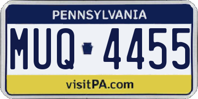 PA license plate MUQ4455