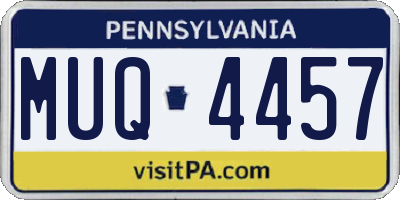 PA license plate MUQ4457