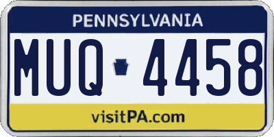 PA license plate MUQ4458