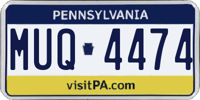 PA license plate MUQ4474