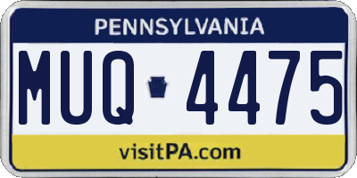 PA license plate MUQ4475