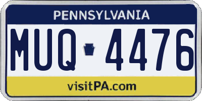 PA license plate MUQ4476