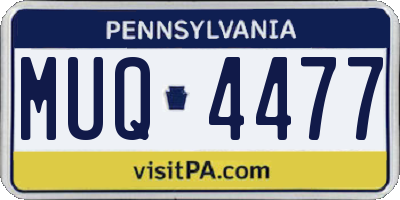 PA license plate MUQ4477