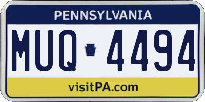 PA license plate MUQ4494